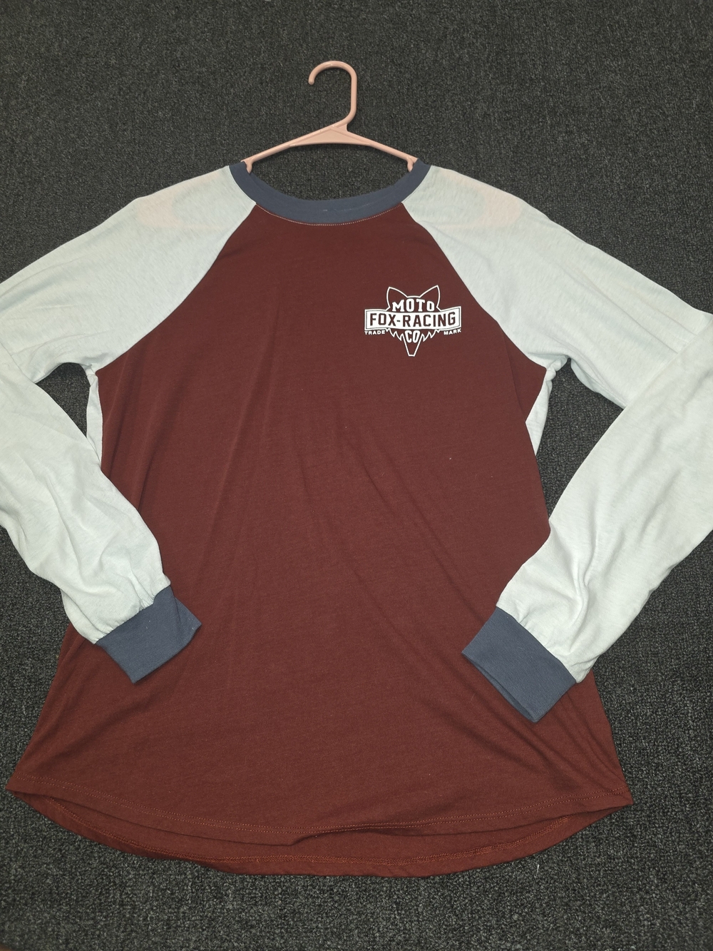 Fox Maroon Raglan Long-Sleeve Shirt